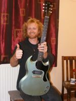 Thumbs from Simon Gore...testing The Sinner in aged Pelham blue&nbsp;&copy;&nbsp;2026&nbsp;42nd Street Guitars